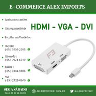 Adaptador 3 em 1 Mini Displayport Macho Pra Hdmi / Vga / Dvi