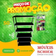 Estante de Aço 6 Prateleiras Preta - Nova