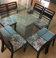 Mesa de Jantar 1,60x1,60 Tampo Vidro