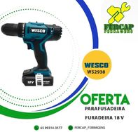 Parafusadeira Furadeira Wesco Bateria 18v Ws2938