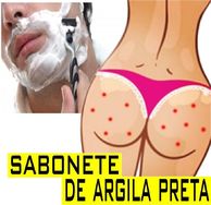 Sabonete de Argila p/ pelo Encravado, Bolinha no Bumbum, Barba, Virilha