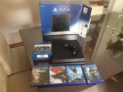 Playstation 4 500gb + 2 Controles + 4 Jogos Completo Caixa e Nota Fiscal