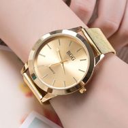 Lindo Relógio Feminino Bgg em Aço com Pulseira Fina Cor Dourado ou Ros