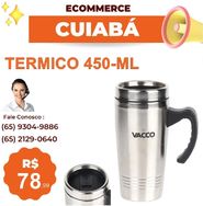 Copo Térmico Aço Inox 450ml Vacco com Tampa Beber Liquido