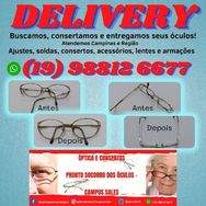 Delivery da óptica e Consertos Pronto Socorro dos óculos Campos Sales