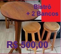 Bistrô em Madeira + 2 Bancos