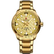 Relógio Dourado ou Prata Luxuoso Naviforce c/ Marcação de Data Grande