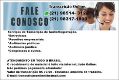 Transcrição de áudio R$ 70,00