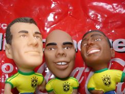 Trio Minicraques Coca Cola Lacrado Romário Dunga Ronaldo Bola Ouro Toy