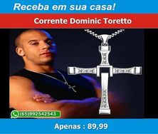 Colar Cordão Cruz em Aço Dominic Toretto Velozes e Furiosos