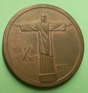 Cristo Redentor 1979 Brasil Medalha Congresso Postal Rio de Janeiro