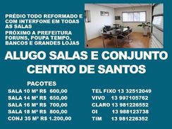 Alugo Salas e Conjunto Comercial no Centro de Santos