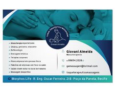 Massagem em Recife, Relaxante e Outras Modalidades, Local e