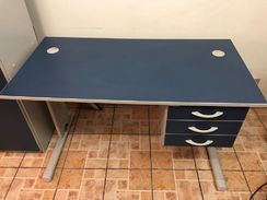 Mesa Mdf para Escritório / Estudo com 3 Gavetas Coz Azul