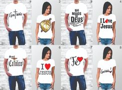 Camisa Personalizada Unissex Poliester Tema Religioso