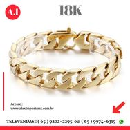 Pulseira Banhada 14mm Ouro Nova Masculina