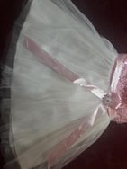 Vestido Curto para 15 Anos Branco e Rosa