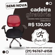 Cadeira para Escritório em Tela- Semi Nova