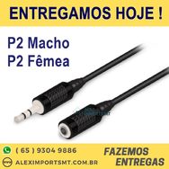 Cabo Extensor P2 Macho X P2 Fêmea Metal Adaptador