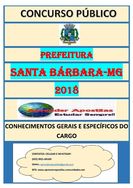 Apostila Digital Prefeitura Santa Bárbara MG 2018