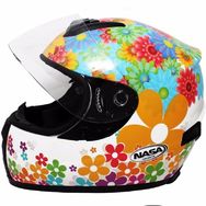 Capacete Nasa Sh 821 Flowers Branco 56/s