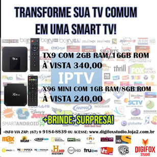 TV Box +brinde Transforme Sua TV Comum em Smart TV