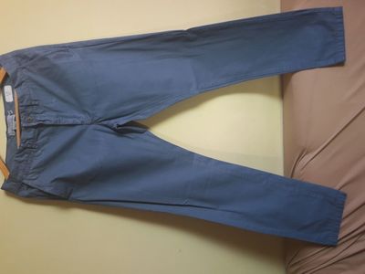 Calça Social H&m Azul Modelo Slim Novíssima e Importada