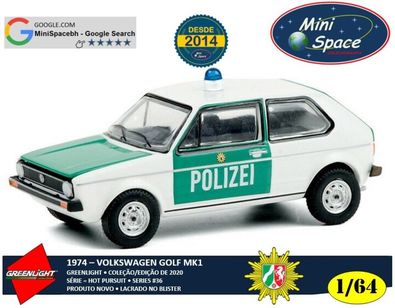 Greenlight 1974 Volkswagen Golf Mk1 Polícia Berlim 1/64
