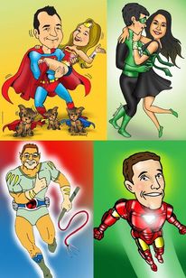 Caricaturas - Você Como Super Herói