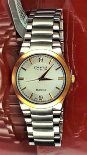 Relógio Caravelle Bulova 45d106 Banho Ouro com 2 Diamantes