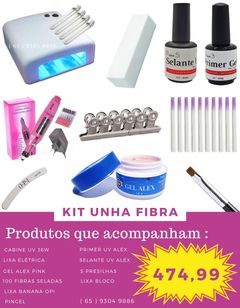 Kit Unha de Fibra Profissional com Garantia / Manicure