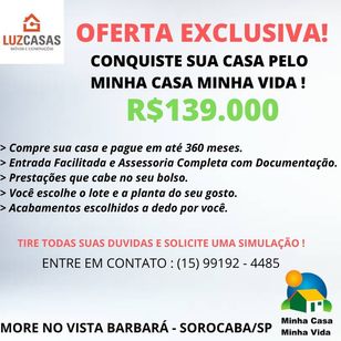 Vende-se Casa no Vista Barbara - Sorocaba/sp