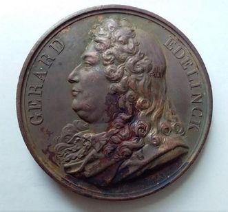 Vintage 1824 Paris Medalha Gerard Edelinck 1640 1707