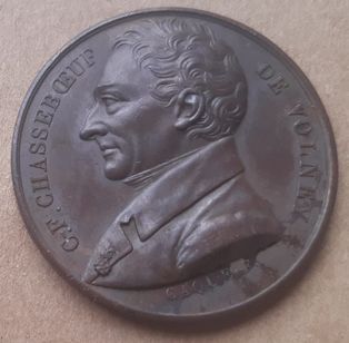 Paris 1822.medalha Conde de Volney Constantin F Chasseboeuf