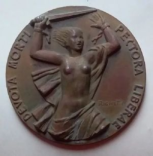 1849 1949 Medalha Giornate Di Brescia Itália Righetti Bronze