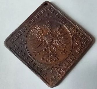 1887 Tag Medalha Placa Bronzeklippe Tiro Federal Alemão Competição