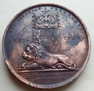 1836 Medalha de Coroação Ferdinand I áustria