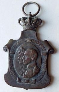 1925 Medalha Reis de Espanha Alfonso XIII Rainha Vitória Madrid