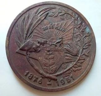 Medalha Emancipação do Município Estrela 1876-1951 Rio Grande Sul