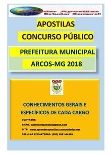 Apostila Digital Prefeitura Arcos MG 2018