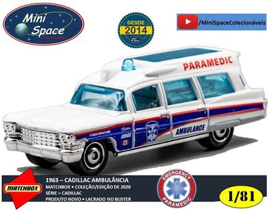 Matchbox 1963 Cadillac Paramédico Ambulância 1/81