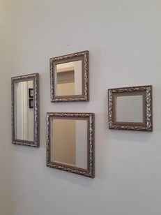 Conj. 4 Espelhos em Moldura Dourada (ver Tamanhos na Descrição)