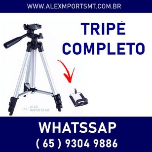 Tripé Universal Telescópico para Câmera e Celular Videos e Fotos 1,2 M