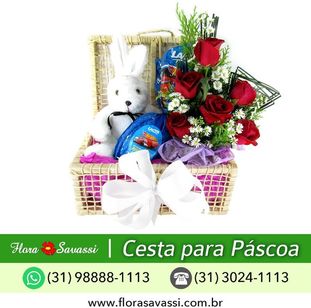Cesta de Páscoa, Cesta de Chocolate, Flores Entrega em Itabirito MG