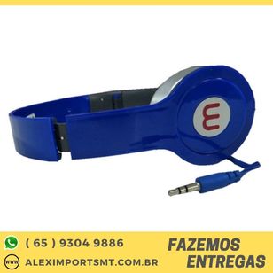 Fone de Ouvido Barato Headset Azul Hardline