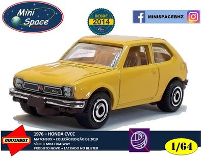 Matchbox 1976 Honda Civic Cvcc Cor Amarelo 1/64