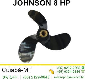 Hélice para Motor de Popa Johnson 7.5 a 8 Hp