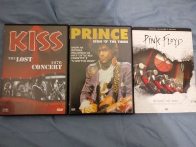 Dvds do Kiss, Prince e Pink Floyd(usado)!