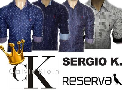 Camisas Calvin Klein Sergiok Reserva Slim Fit Manga Longa Pronta Entrega! 20 Cores!