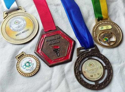 5 Medalhas Judô Campeonato Ouro Polícia Militar Pm Bombeiro Lote